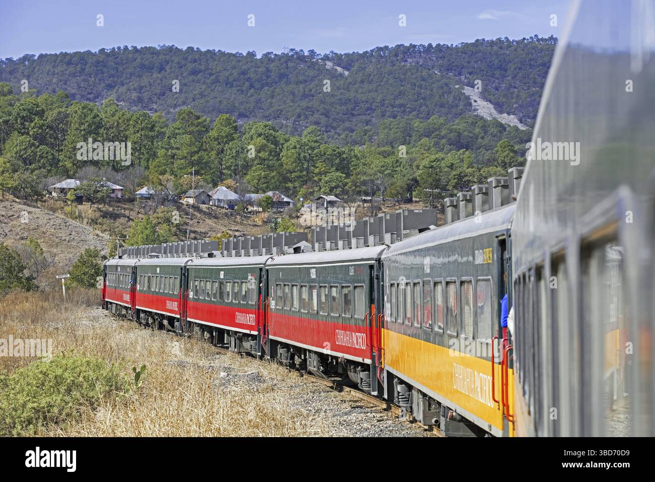 Tourist train of Chepe Express, El Chepe, Chihuahua Pacifico arriving ...