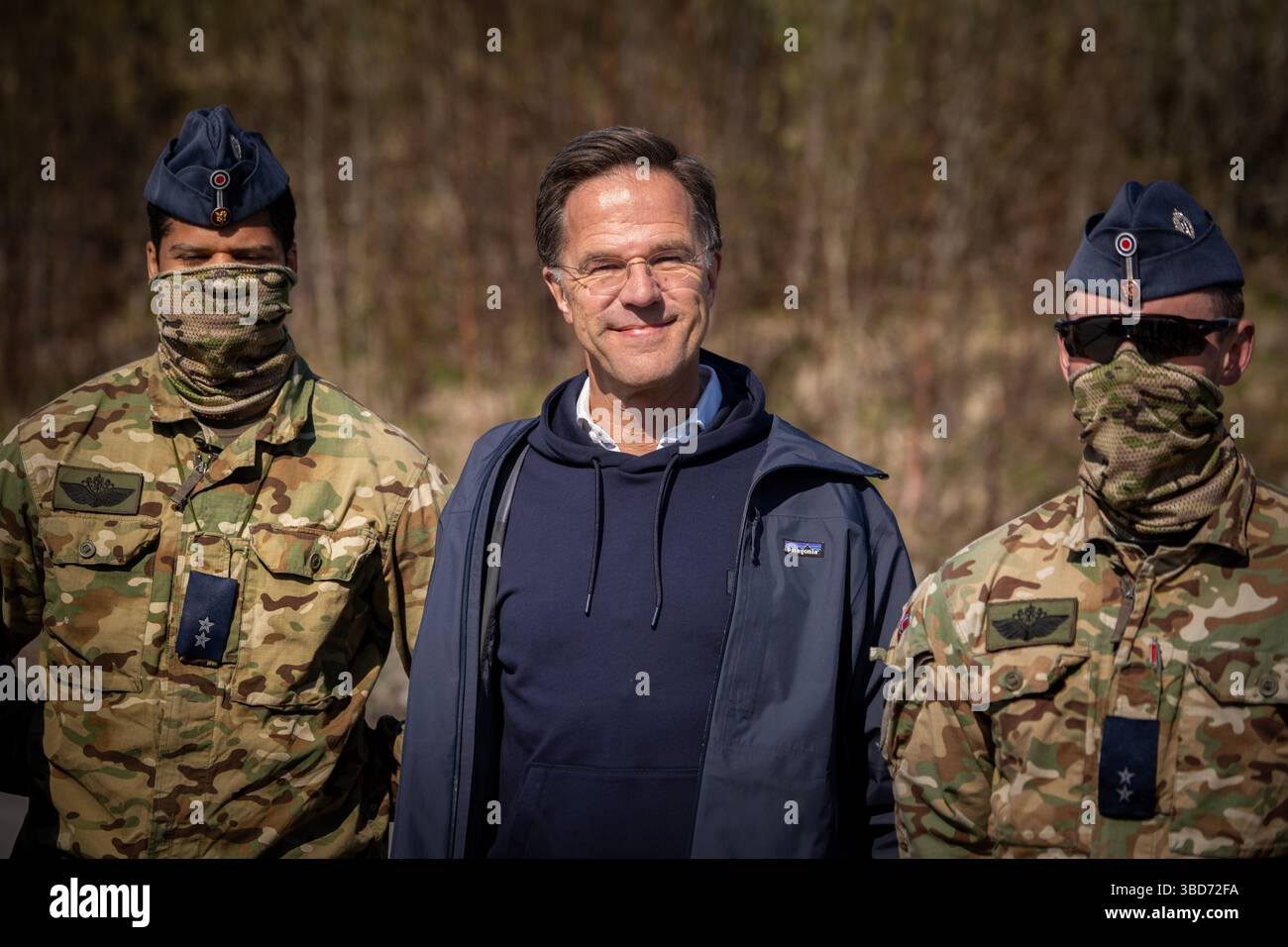 Evenes 20250522. NATO chief Mark Rutte with soldiers from the Norwegian ...