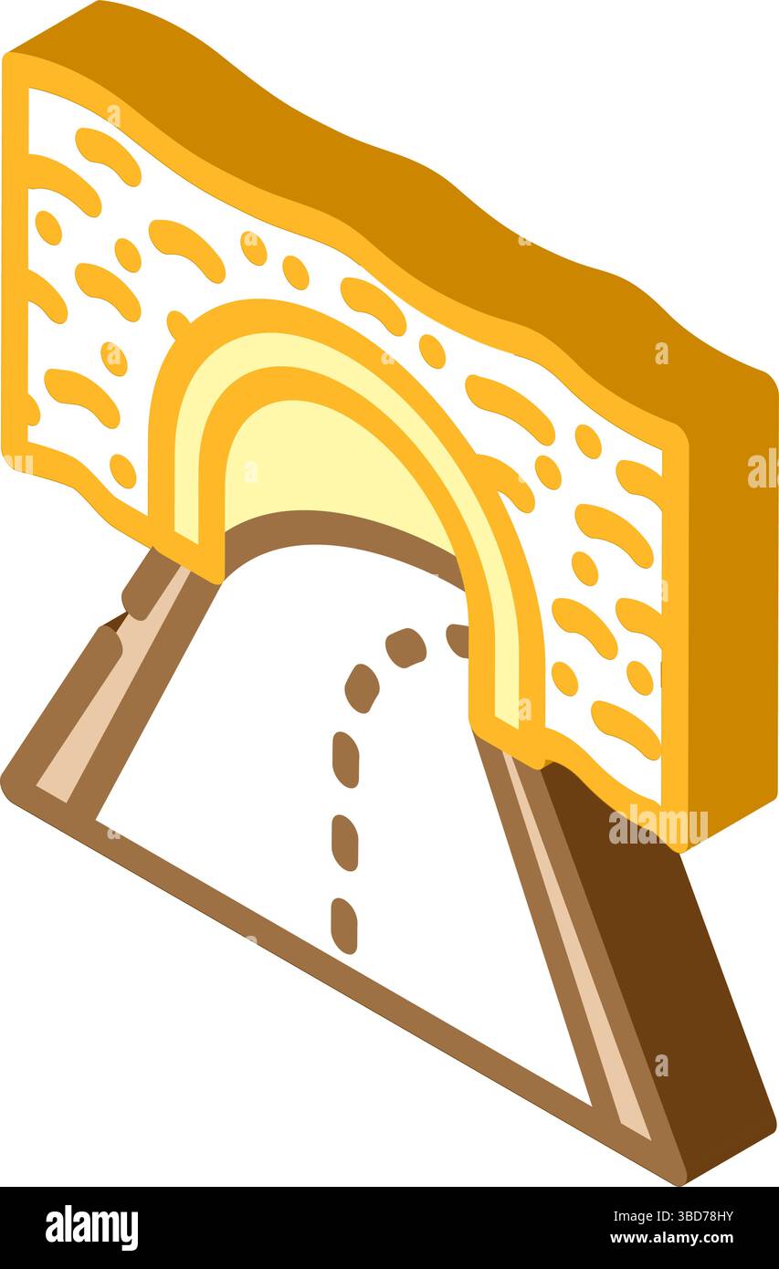 tunnel highway road isometric icon vector illustration Stock Vector ...