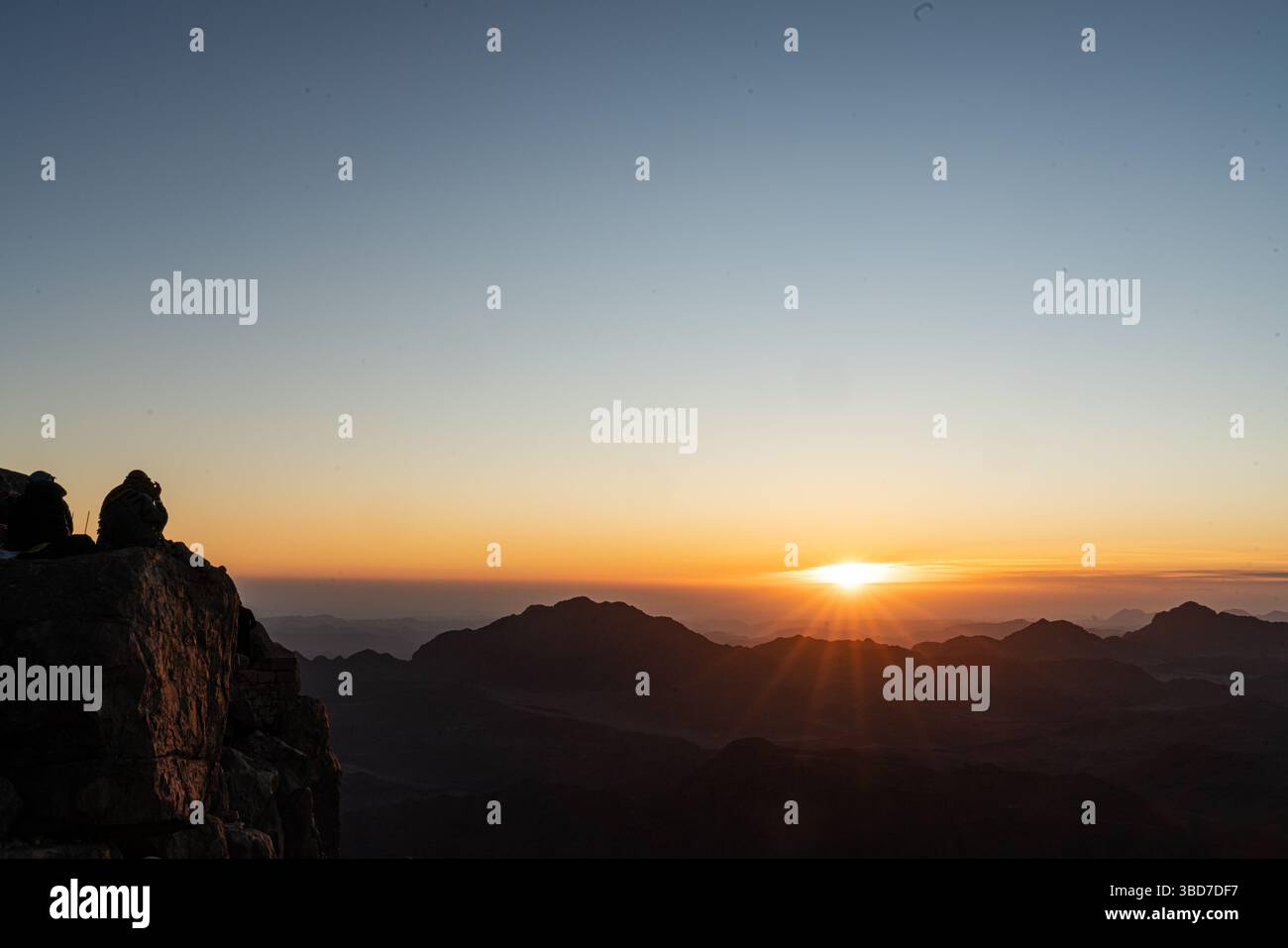 View From Mount Inari Sunrise over the Sinai desert view from mount Sinai after a long night ...