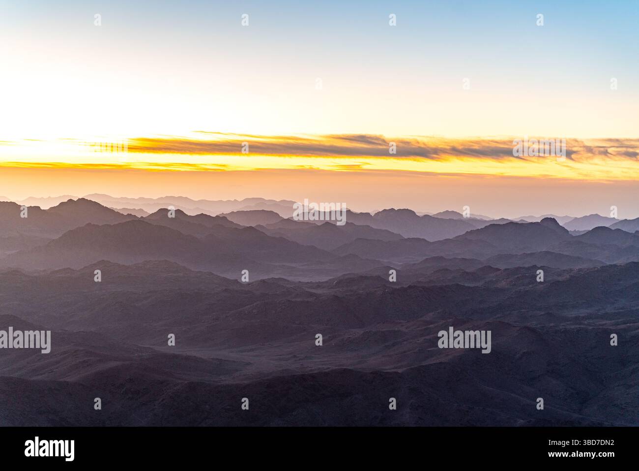 View From Mount Inari Sunrise over the Sinai desert view from mount Sinai after a long night ...