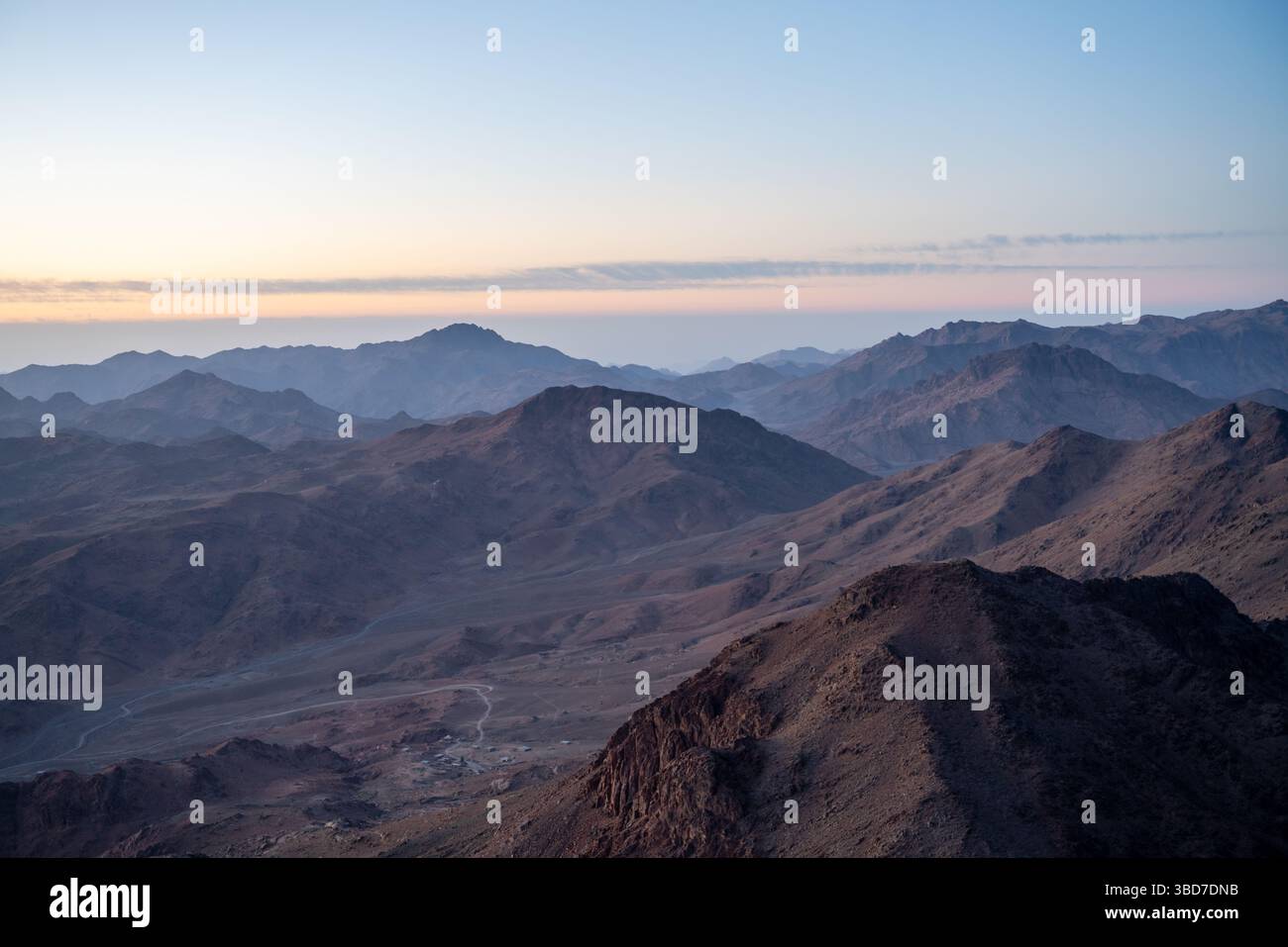 View From Mount Inari Sunrise over the Sinai desert view from mount Sinai after a long night ...