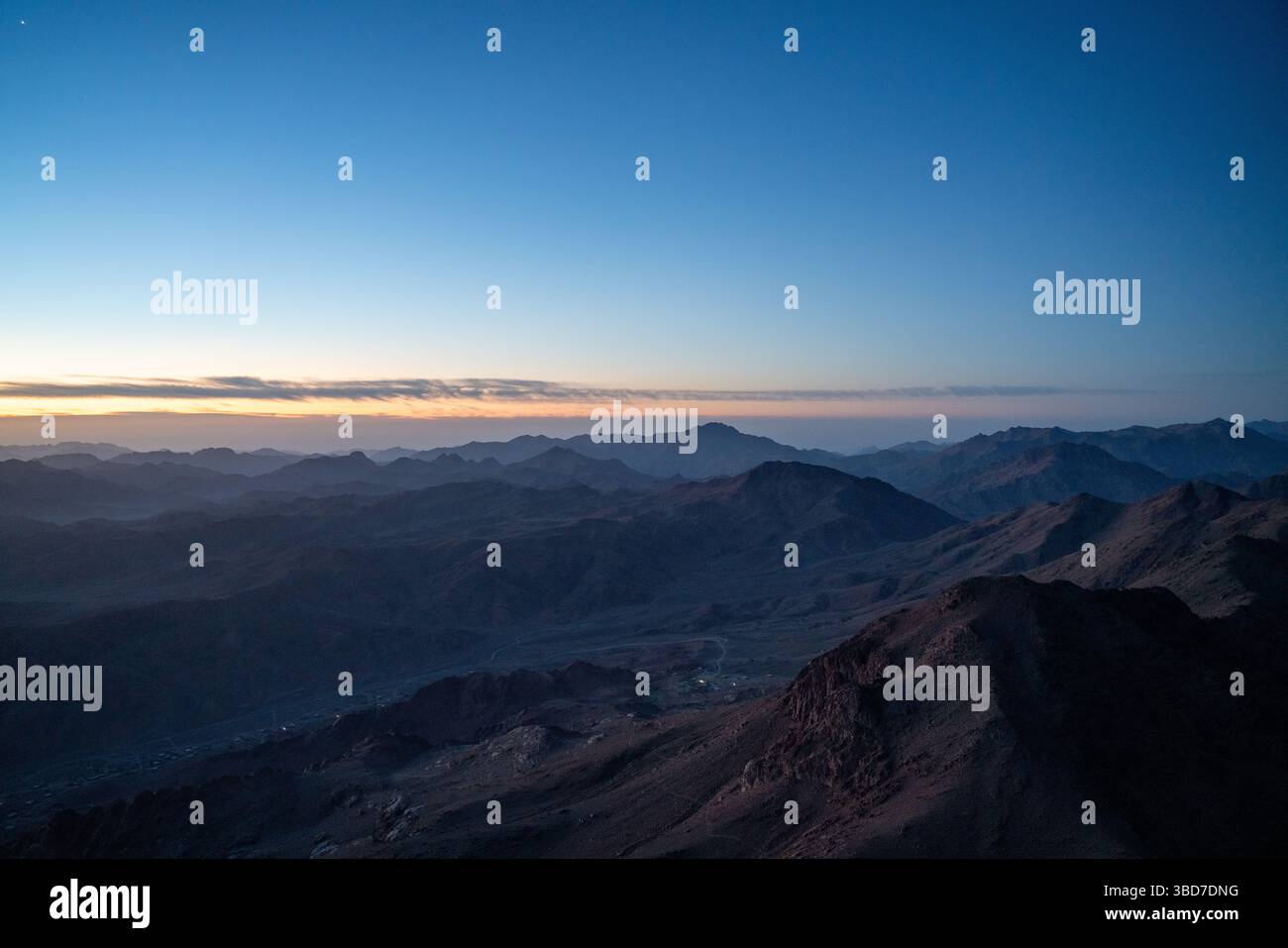 View From Mount Inari Sunrise over the Sinai desert view from mount Sinai after a long night ...