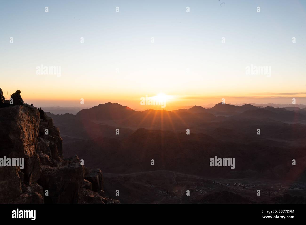 View From Mount Inari Sunrise over the Sinai desert view from mount Sinai after a long night ...
