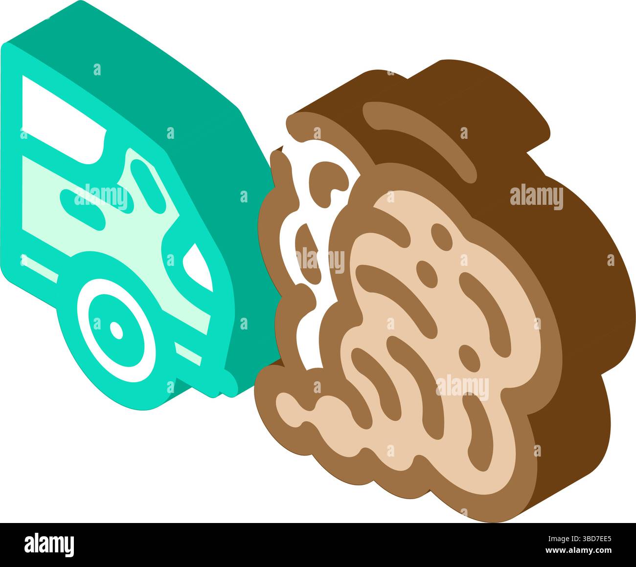 car visible exhaust fumes air pollution isometric icon vector ...