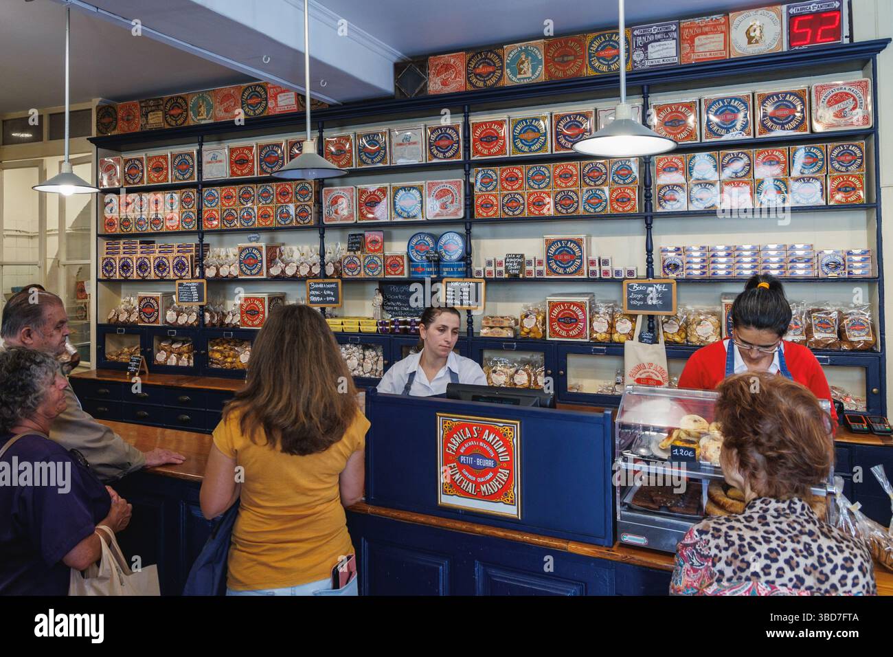 Funchal, Portugal - June 12, 2024: Fabrica Santo Antonio confectionery shop in Funchal city, capital of Madeira Island Stock Photo
