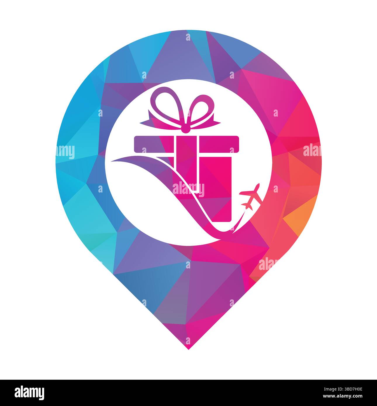 Travel gift cloud shape vector logo design. Vector of gift and plane logo combination. Stock Vector