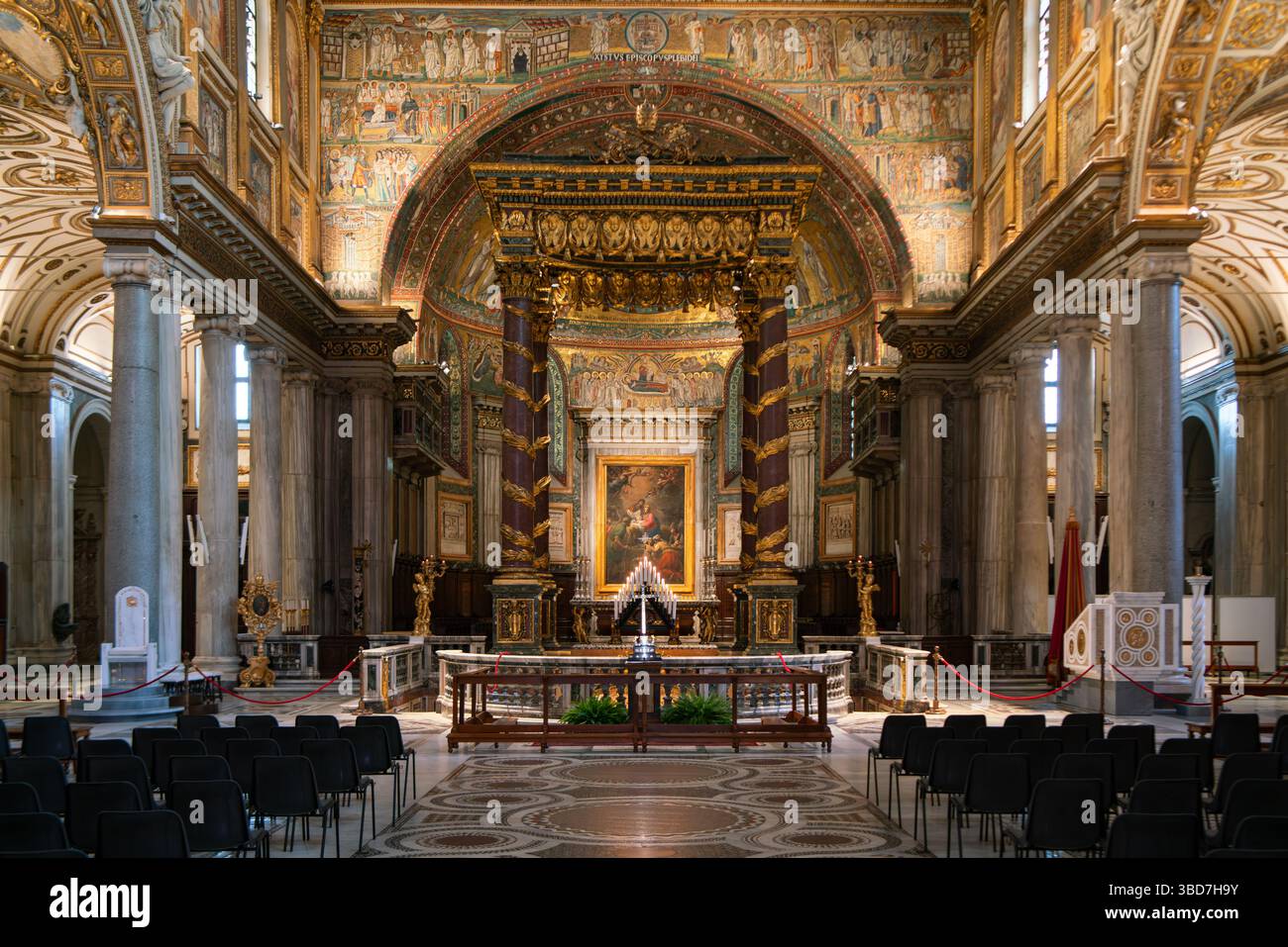 The baroque church of Santa Maria Maggiore in Rome, Italy Stock Photo ...