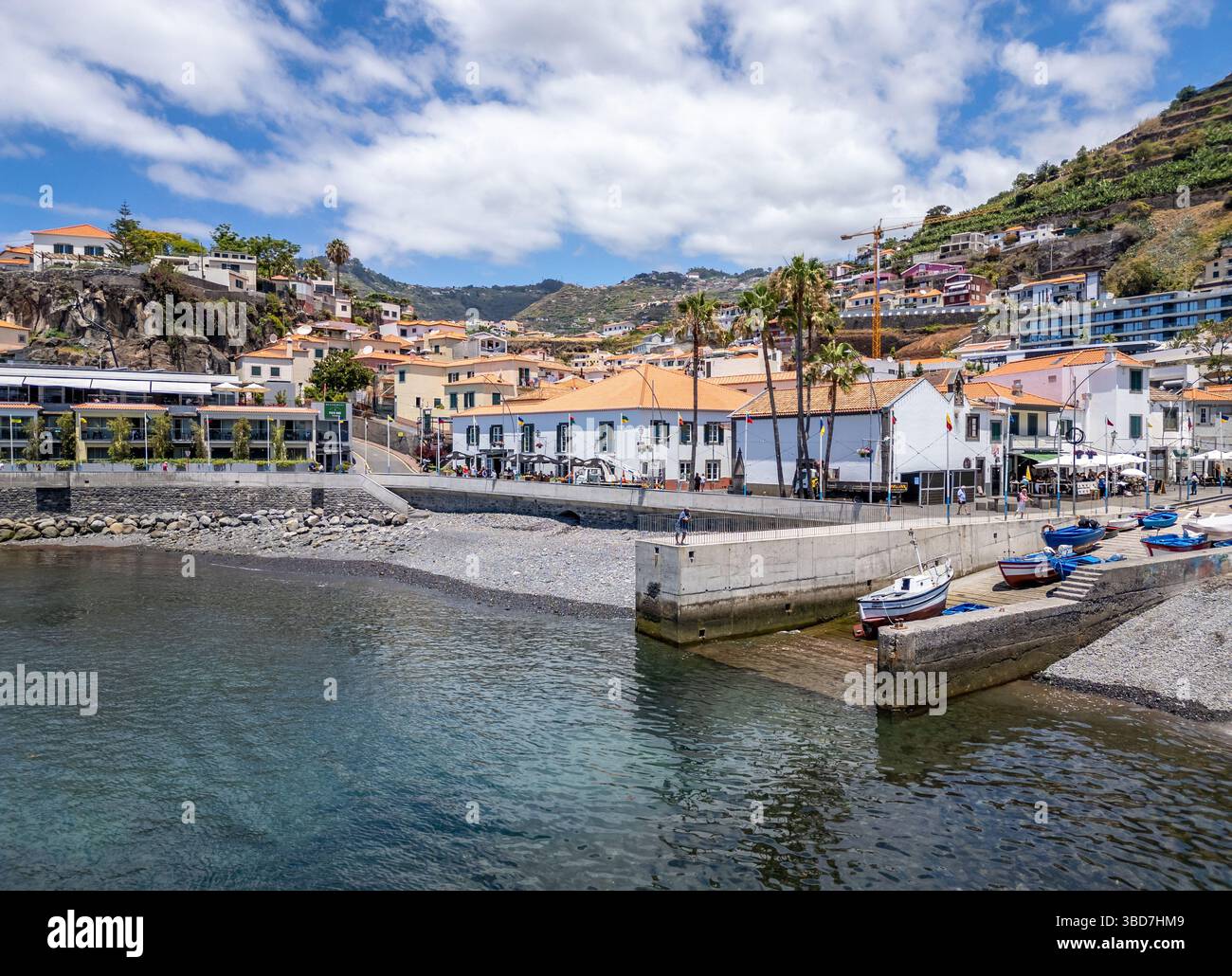 Camara de Lobos, Portugal - June 11, 2024: Port of Camara de Lobos on Madeira Island, Portugal Stock Photo