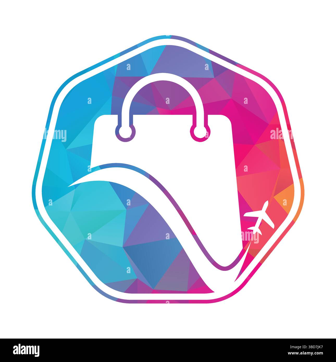 Travel shop logo vector template. Shop and plane logo. Sale and travel symbol or icon. Stock Vector