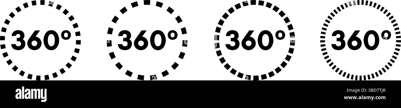 360 degrees icon set isolated vector illustration Stock Vector Image ...