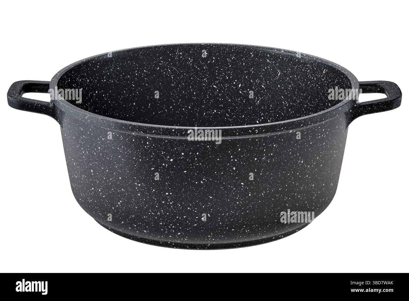Empty pot with stone non-stick granite coating Stock Photo