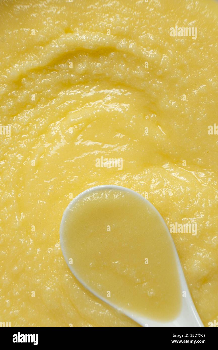Natural Indian Traditional Ghee Butter Clarified Butter In Spoon Close ...