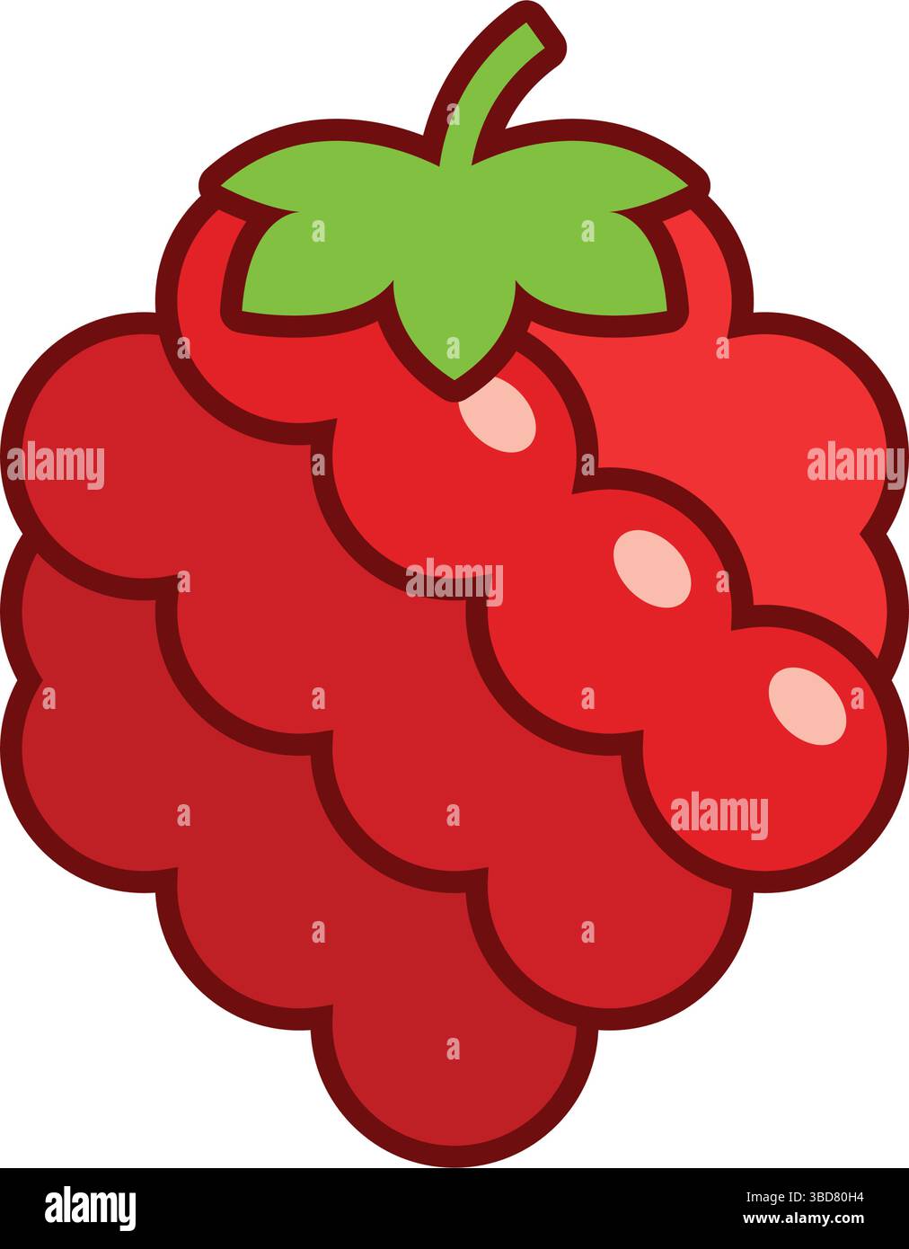Raspberry fruit icon in flat style. Raspberries berry vector ...