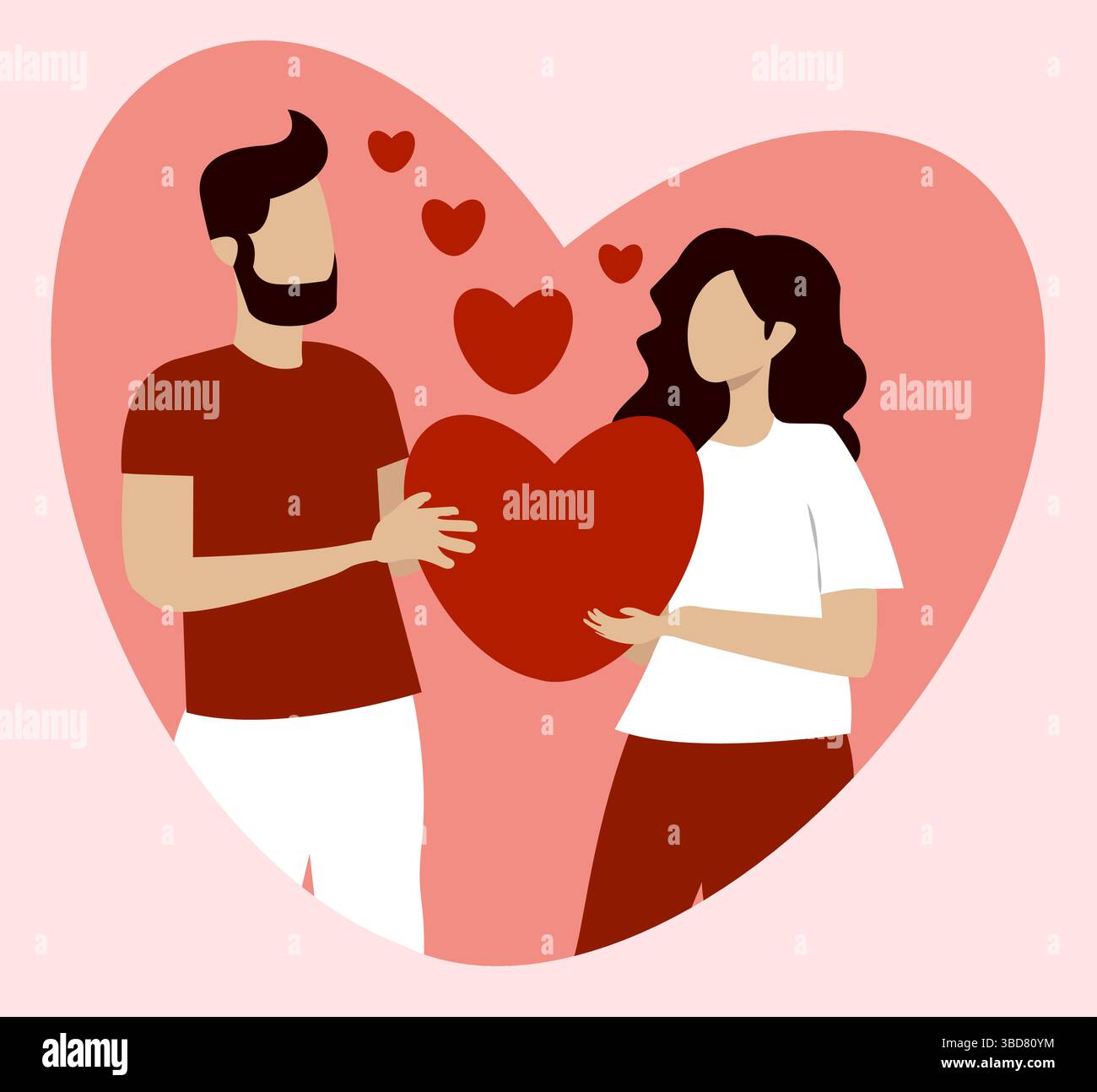 Couple sharing a heartfelt moment on Valentines Day with loving ...