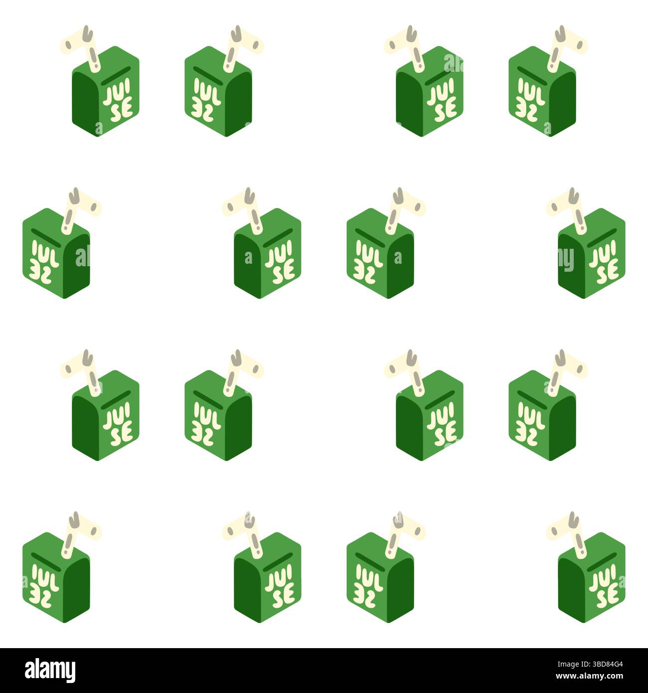 Green Juice Box Seamless Pattern Stock Vector