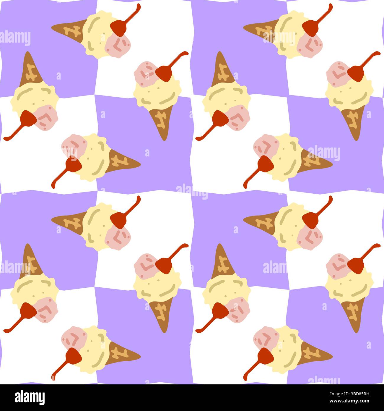 Ice Cream Cone Seamless Pattern Stock Vector Image & Art - Alamy