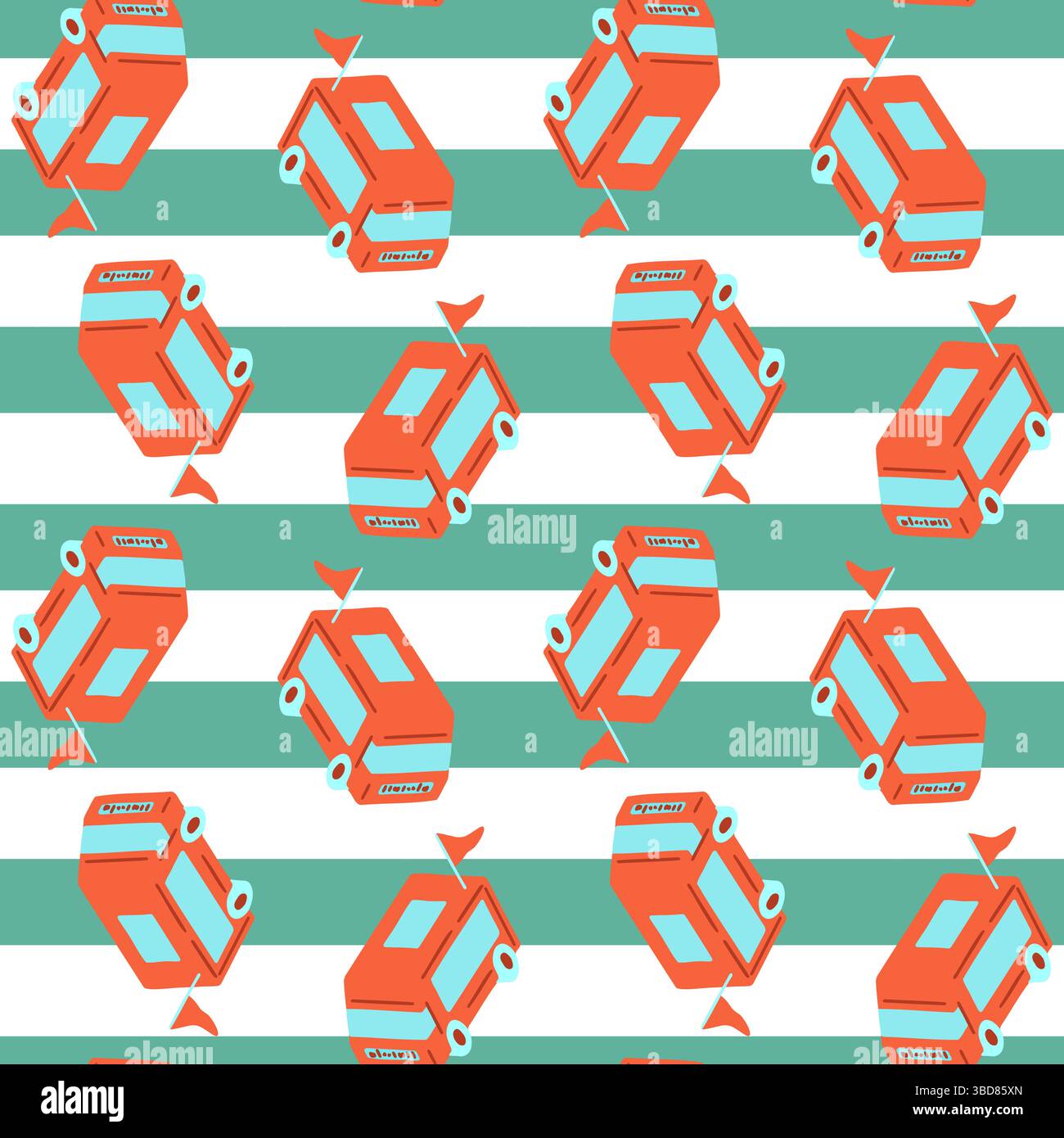 Food Truck Seamless Pattern Design Stock Vector