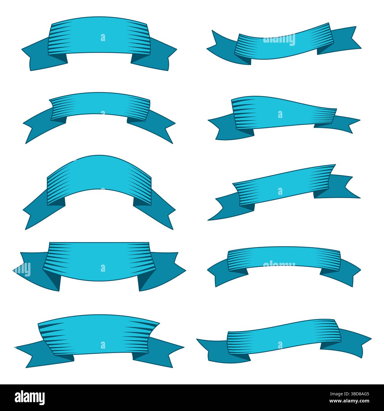 Set of ten blue ribbons and banners for web design. Great design ...