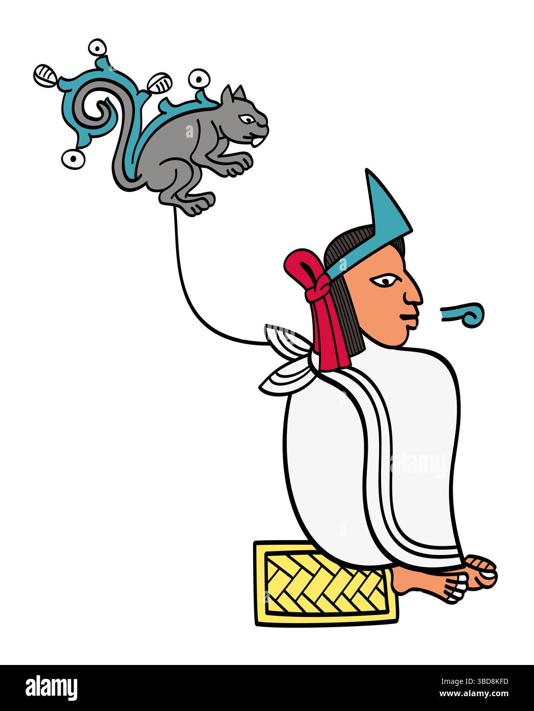 Ahuitzotl, eighth Aztec Emperor, Huey Tlatoani of Tenochtitlan, superior ruler of the Triple Alliance. His name means Water Thorny. Stock Photo