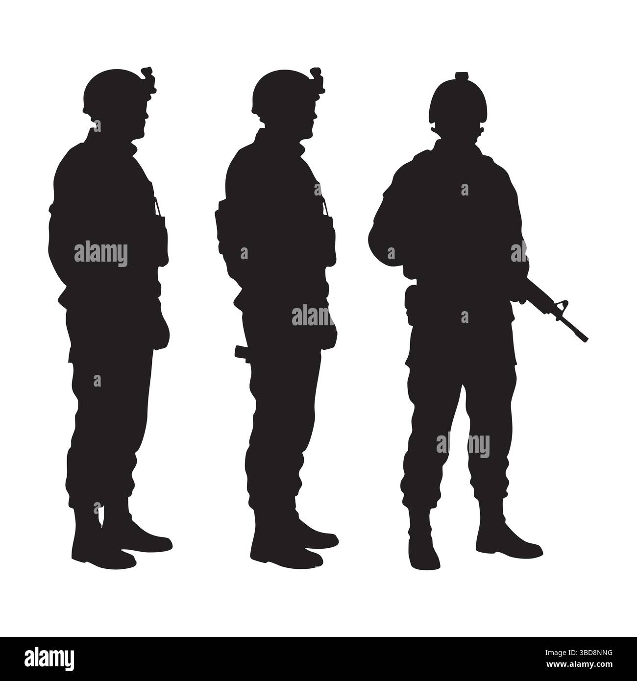 Army soldier silhouette Black and White Stock Photos & Images - Alamy