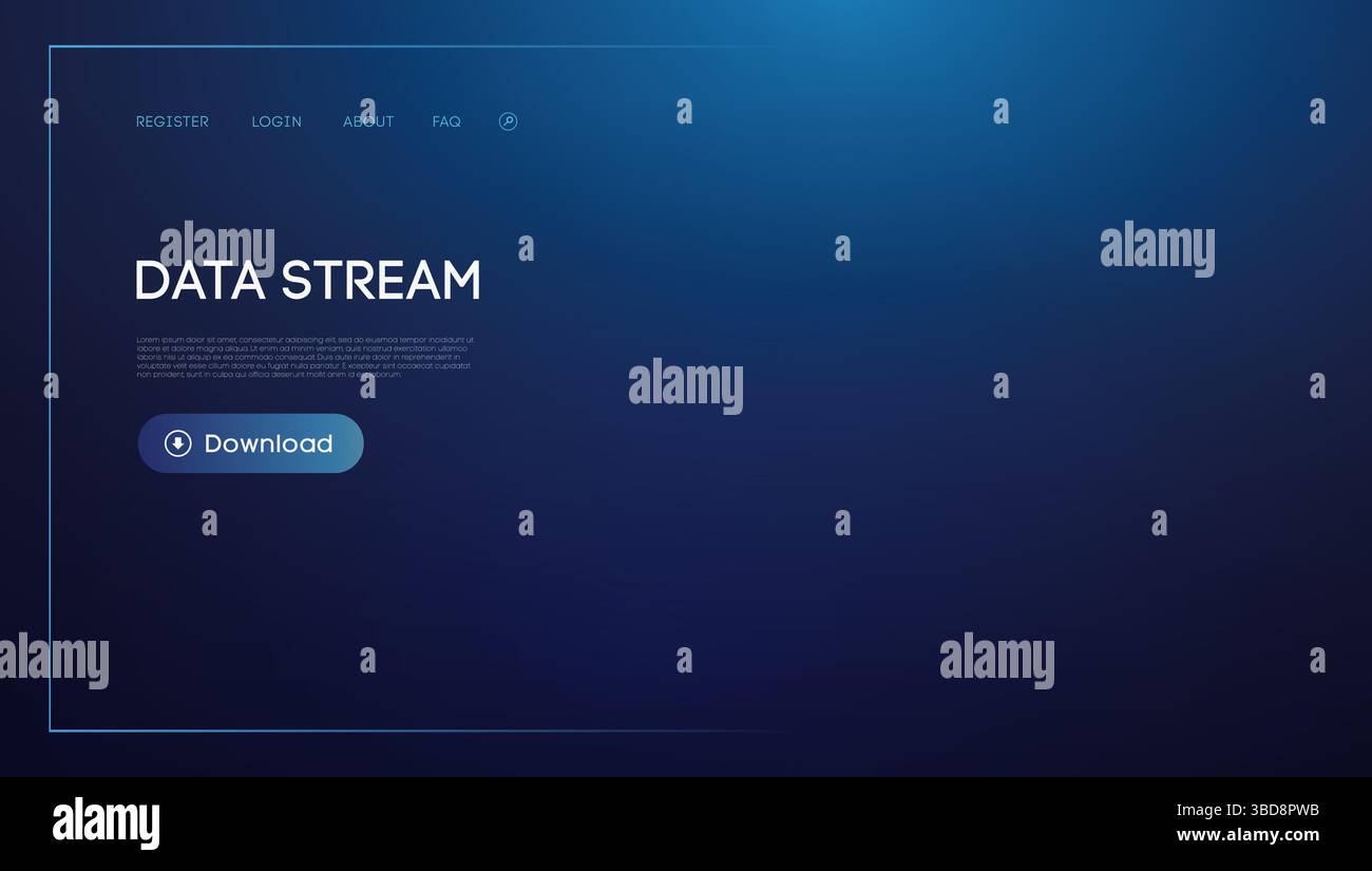Data stream concept. Data visualization information flow. Blue ...