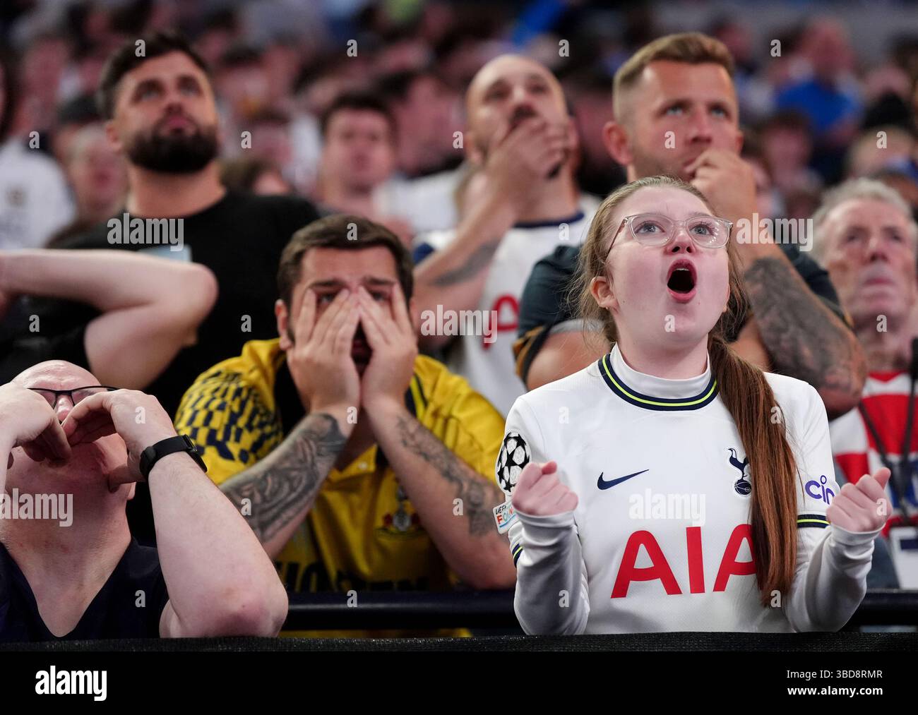 Tottenham Hotspur fans watch a screening of the UEFA Europa League ...