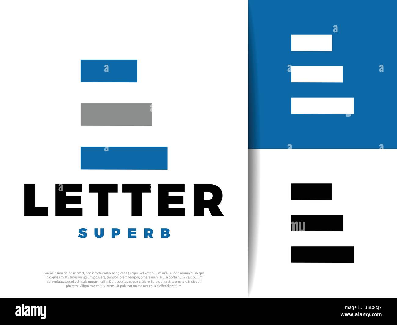 Initial Letter E Stairs Icon Illustration Design Stock Vector