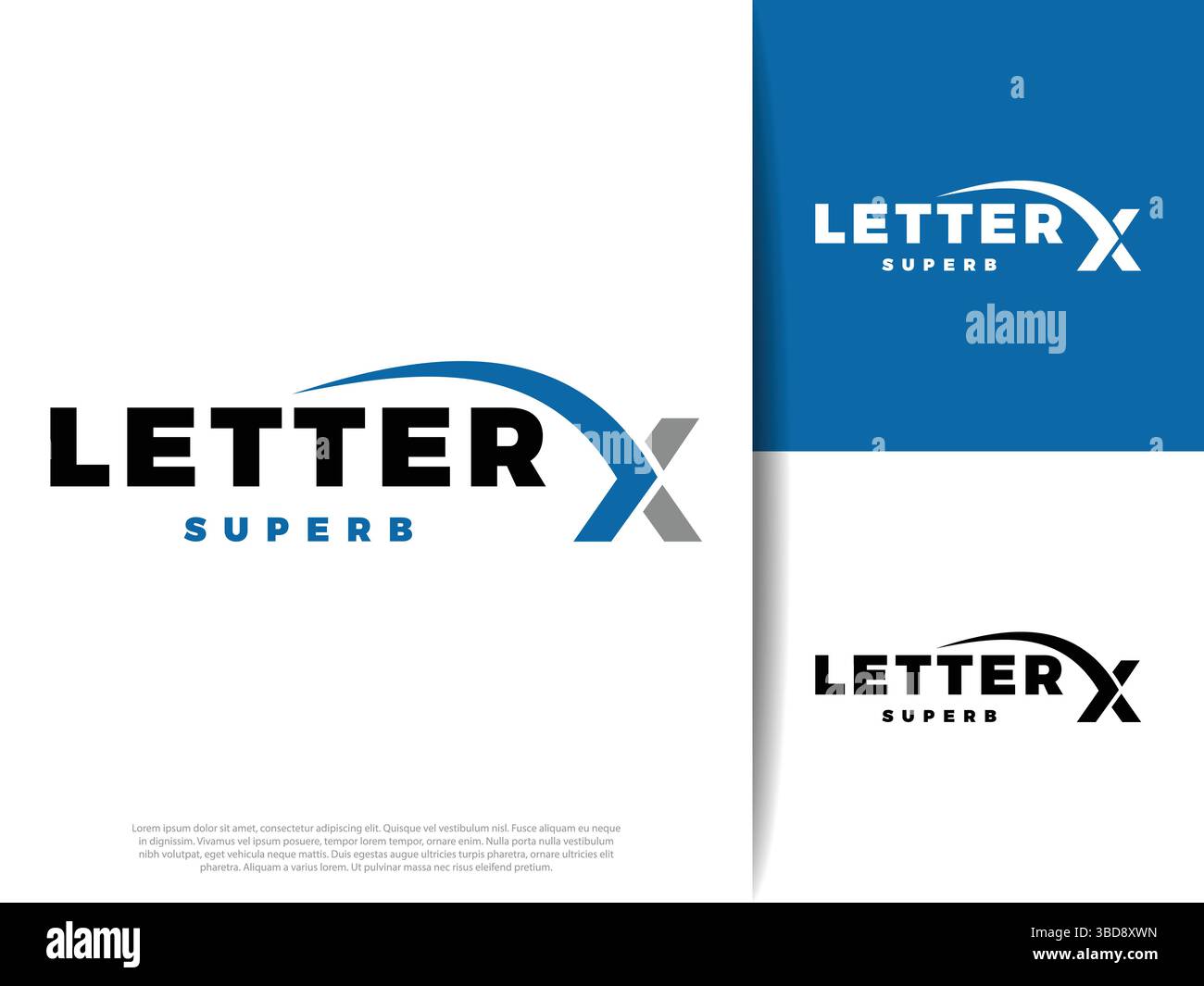 Initial Letter X Swoosh Icon Illustration Design Stock Vector