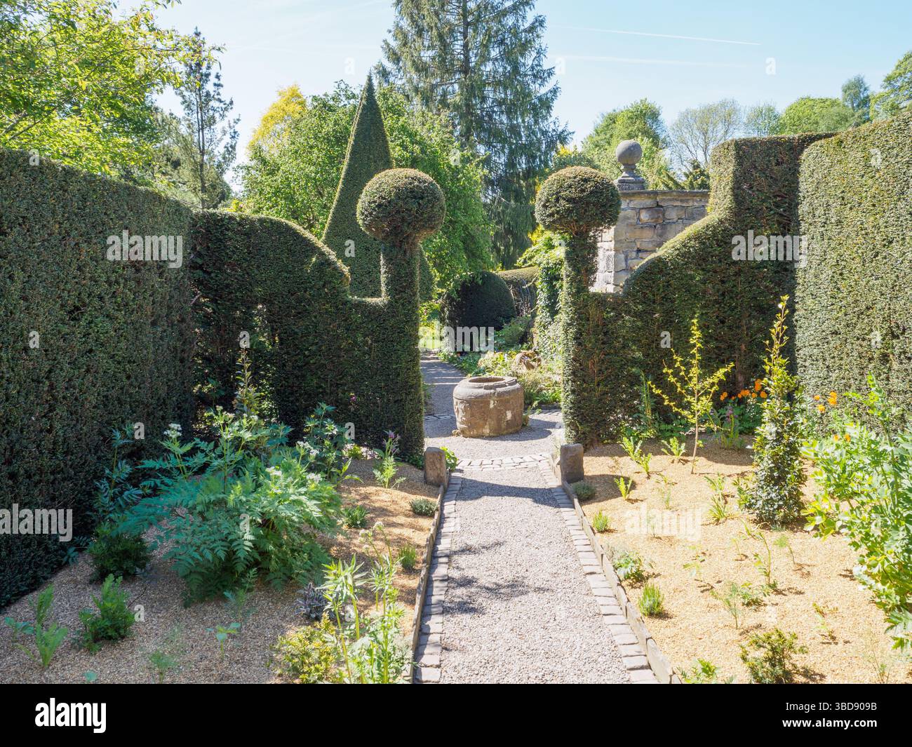 The new herb garden at York Gate Garden Stock Photo