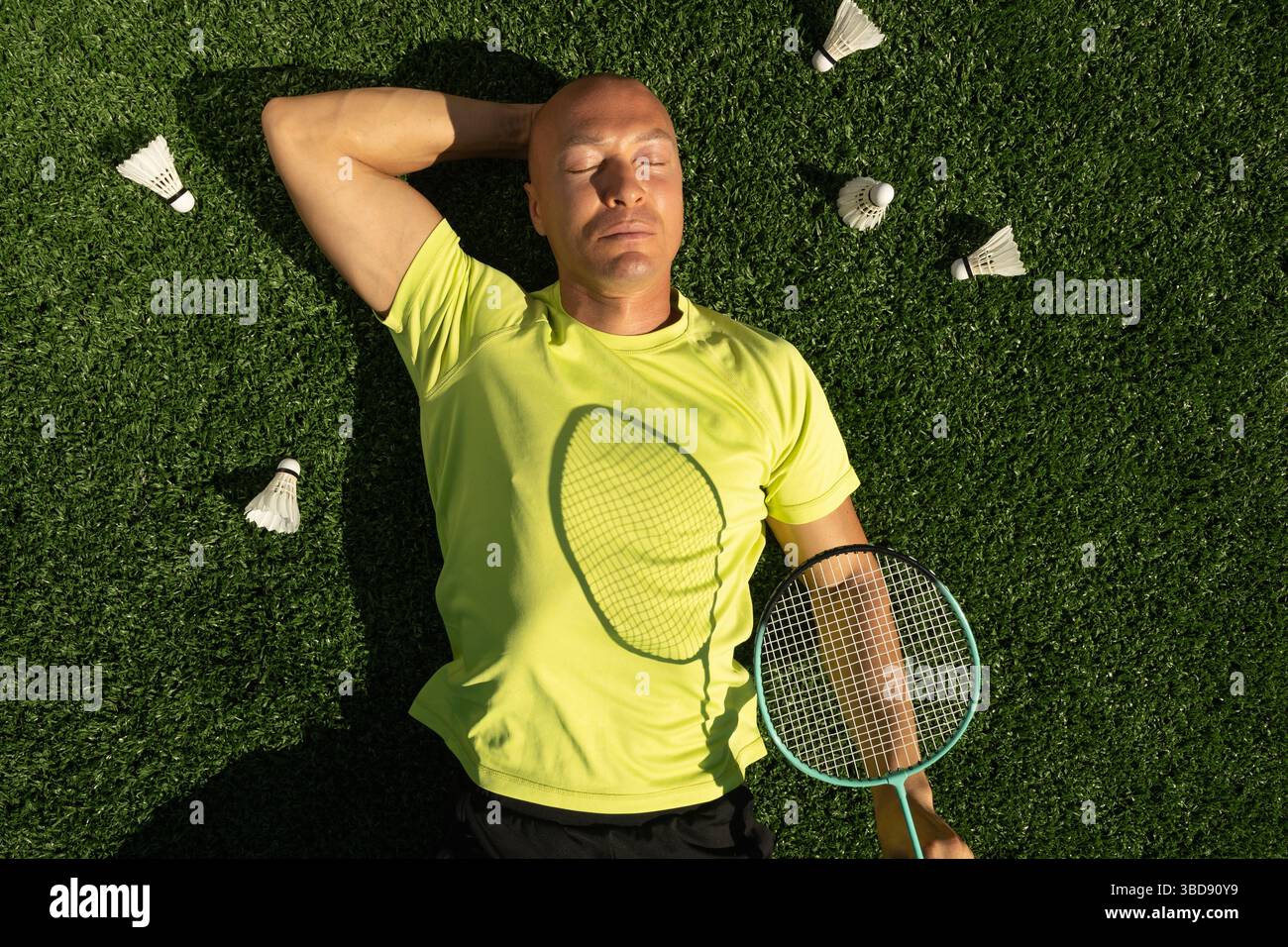 badminton-athlete-or-player-resting-after-game-lying-and-enjoy-on
