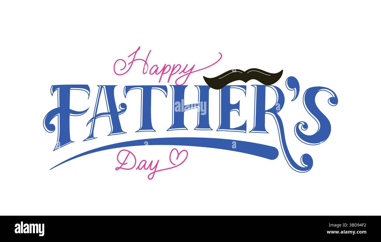 Happy fathers day text calligraphy typography for greeting card decoration Stock Vector