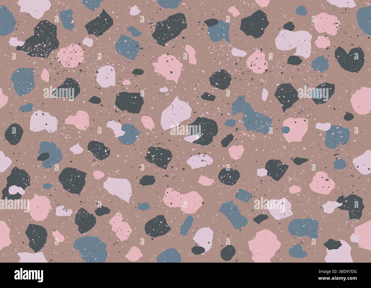 Vintage vector seamless terrazzo pattern in retro style. Retro colorful pattern with terrazzo texture. Vintage vector stone texture. Stock Vector