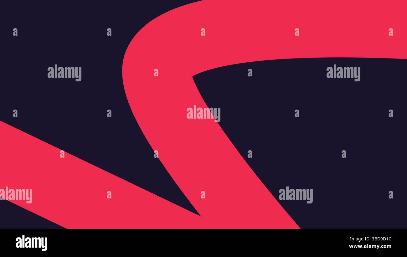 Bold Red Curves on Dark Abstract Background Stock Vector