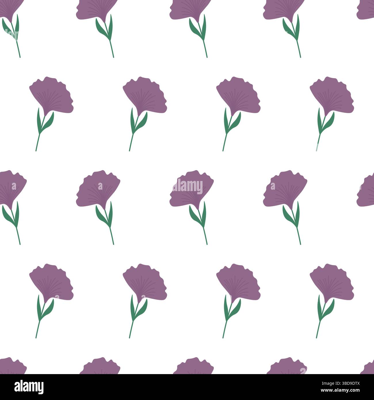 Seamless Floral Pattern with Violet Petals Stock Vector