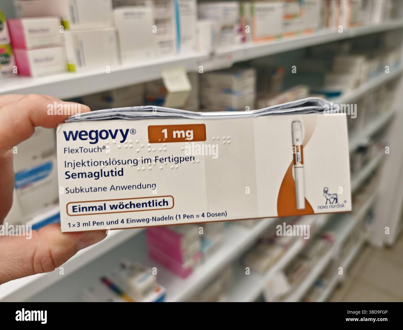 boots semaglutide London,United Kingdom-May 14 2025:WEGOVY box with Semaglutide by Novo Nordisk, used for treatment of obesity and weight management.In Boots pharm Stock Photo