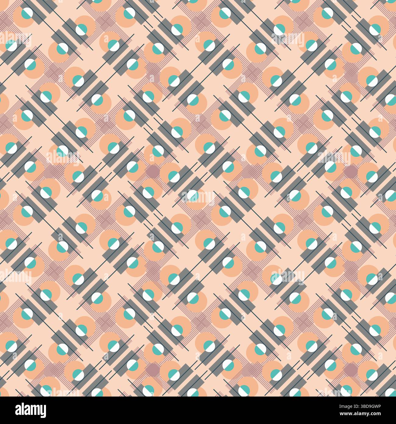 Textile motif seamless pattern. Abstract line shape geometric motif basic pattern continuous background. Man shirt all over print block.  Stock Vector