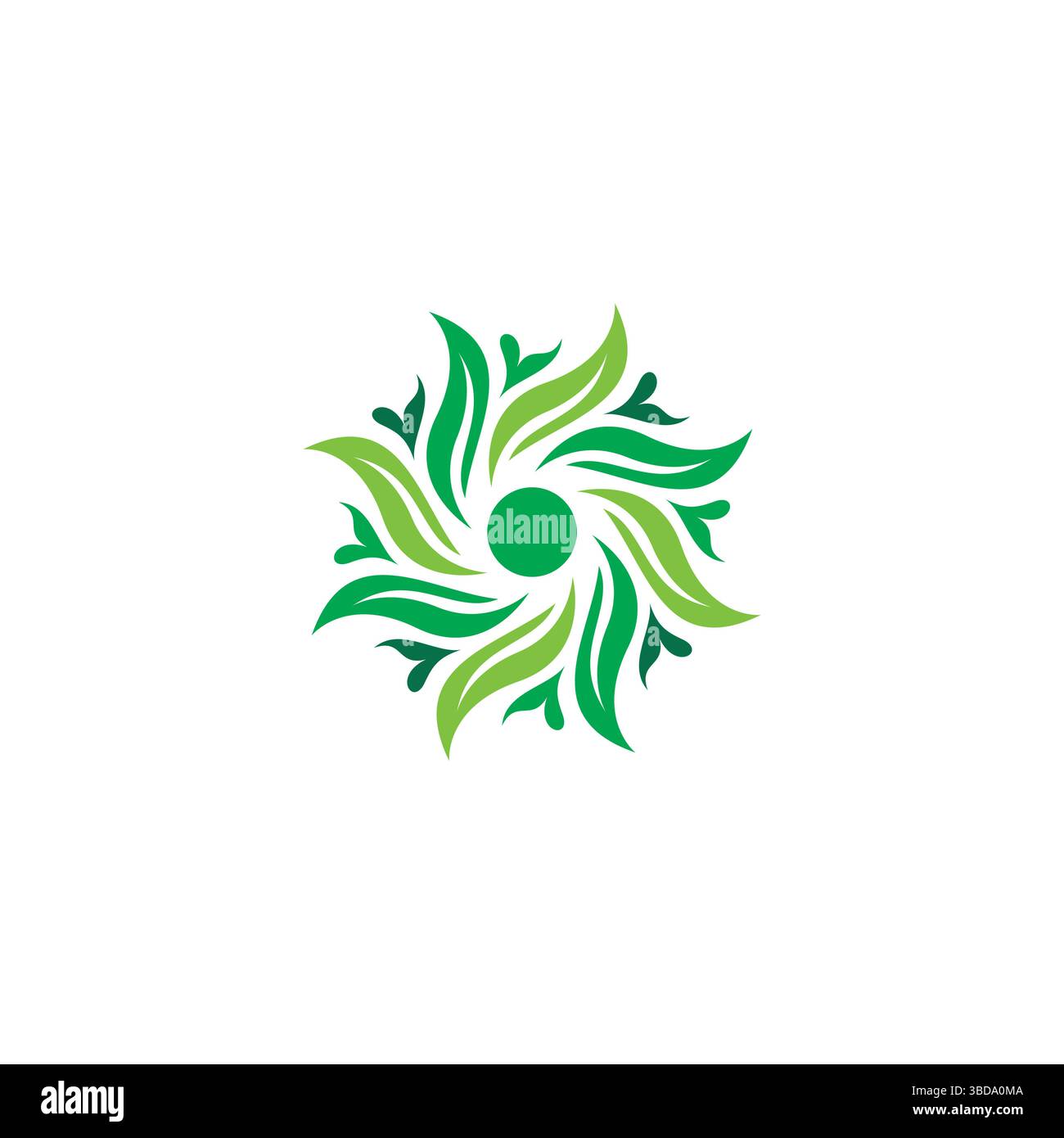 Leaf green circle logo design. organic icon vector Stock Vector