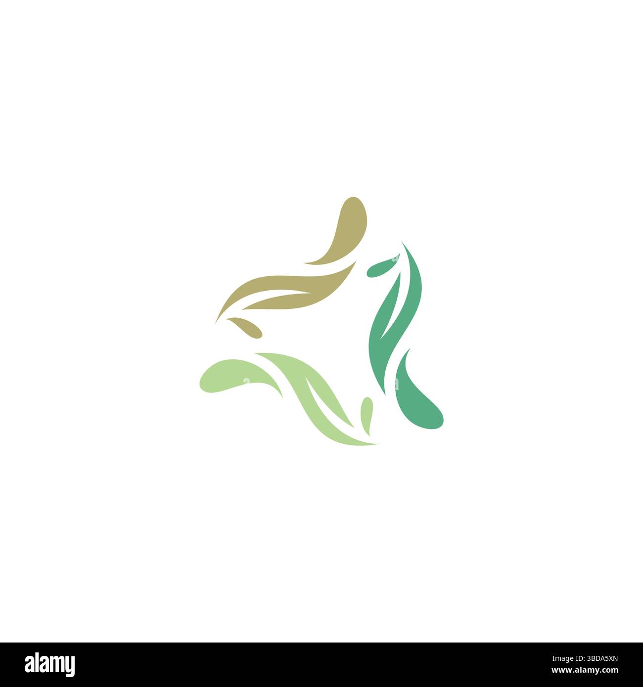 Circle Green Leaf Logo Template. Organic Vector Stock Vector