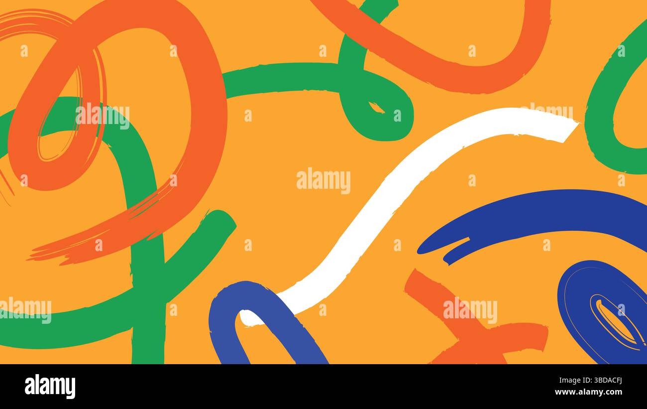 Spiraling Brushstroke Doodles on White Background Stock Vector