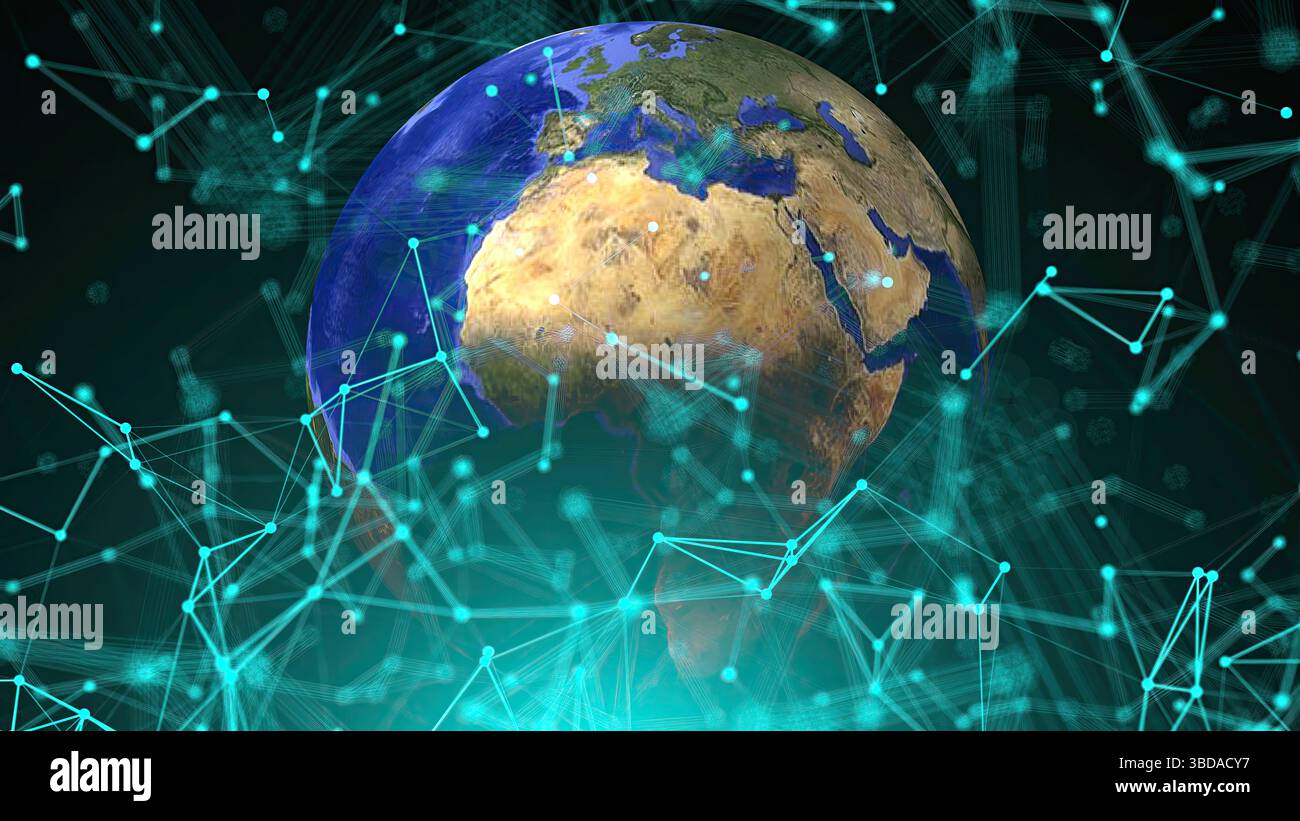 Earth with connection dots. Computer generated 3d render Stock Photo ...