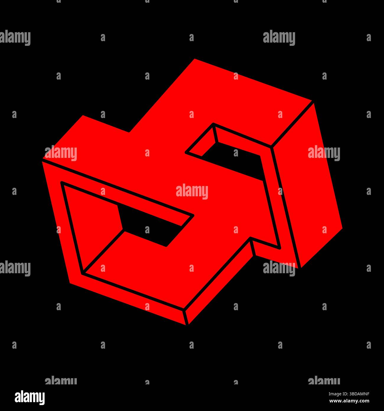 Optical illusion. Impossible shapes. Sacred geometry figure. Abstract ...