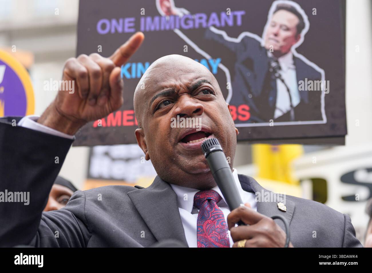 FILE - Mayor Ras Baraka speaks to supporters and media after a court ...