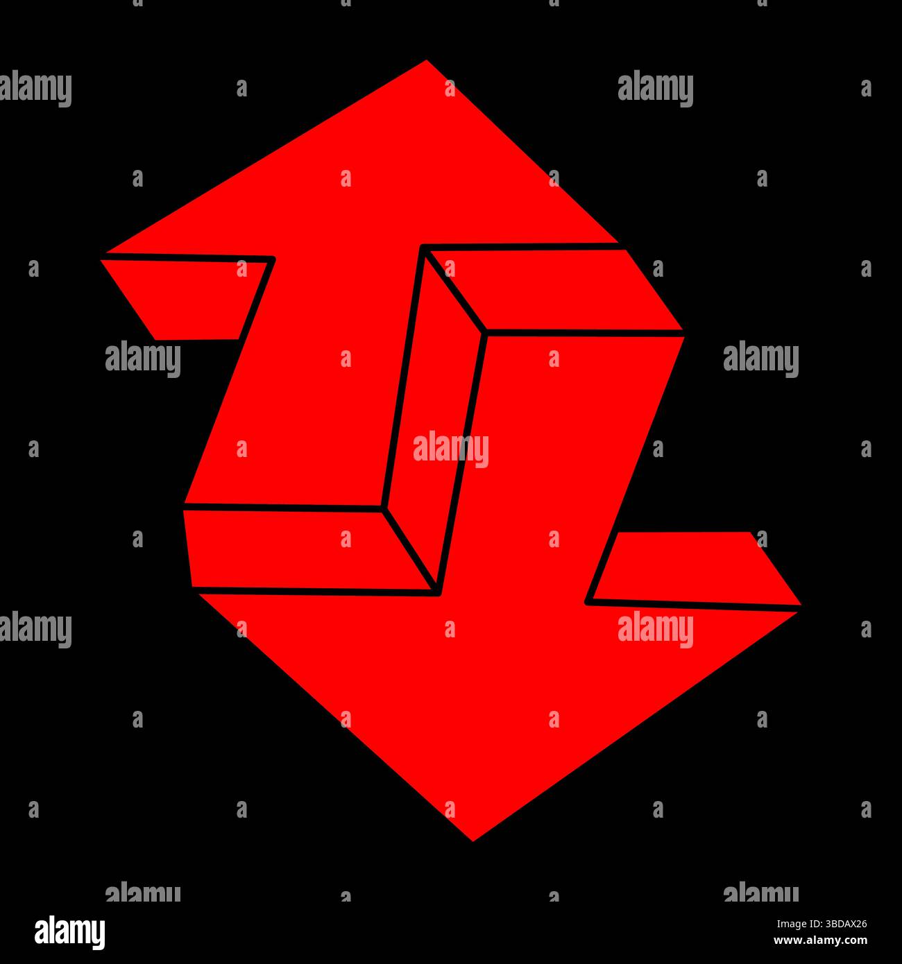 Illusion shapes. 3d geometry objects. Modern logo. Optical illusion ...