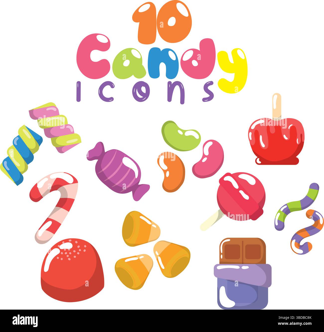 Fun candy icon bundle. Vector Stock Vector Image & Art - Alamy
