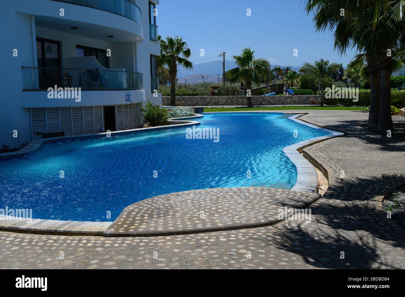 Modern Pool Next to House in Cyprus Residential Complex Stock Photo - Alamy