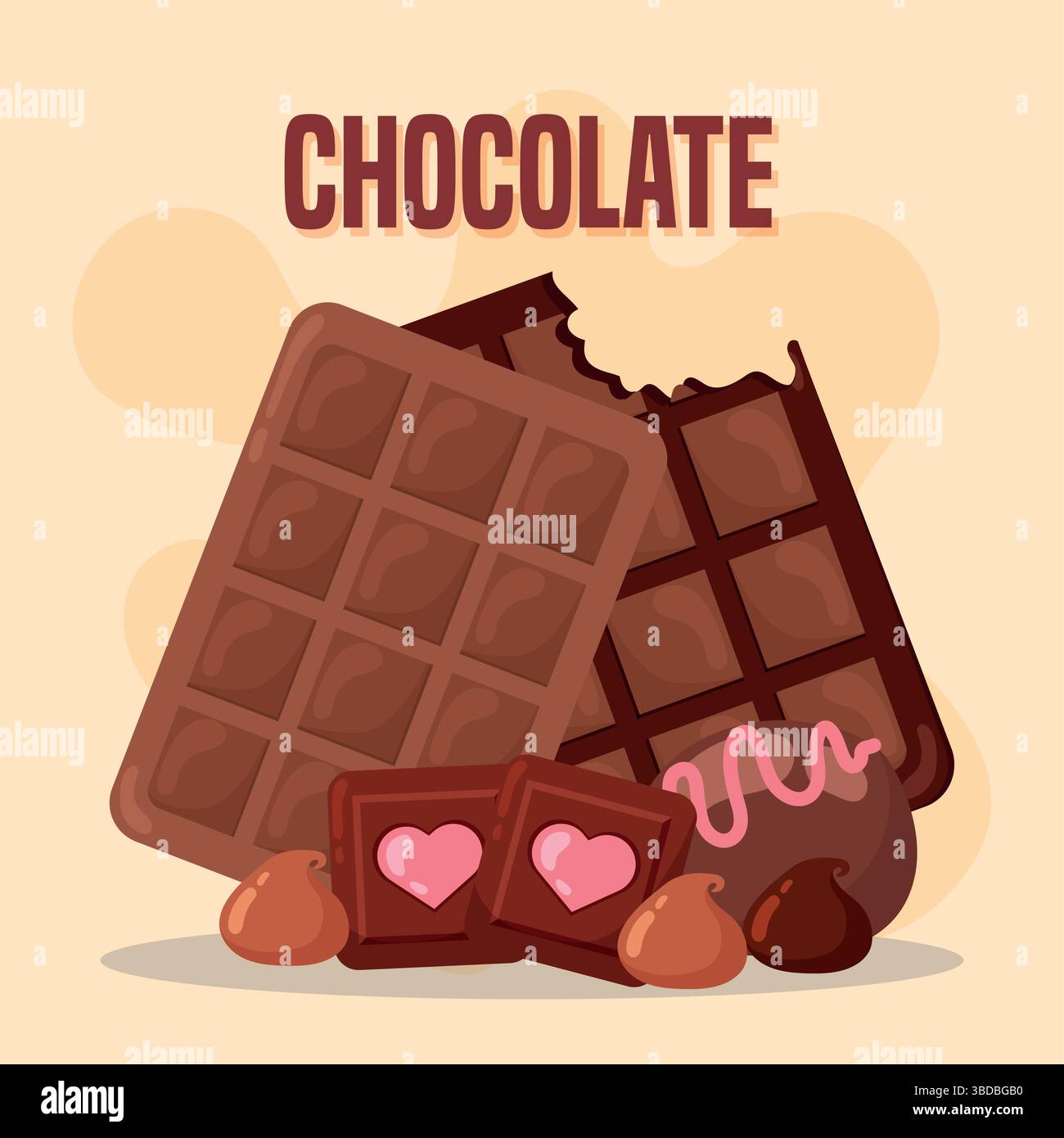 Chocolate bar and truffles. Vector Stock Vector Image & Art - Alamy