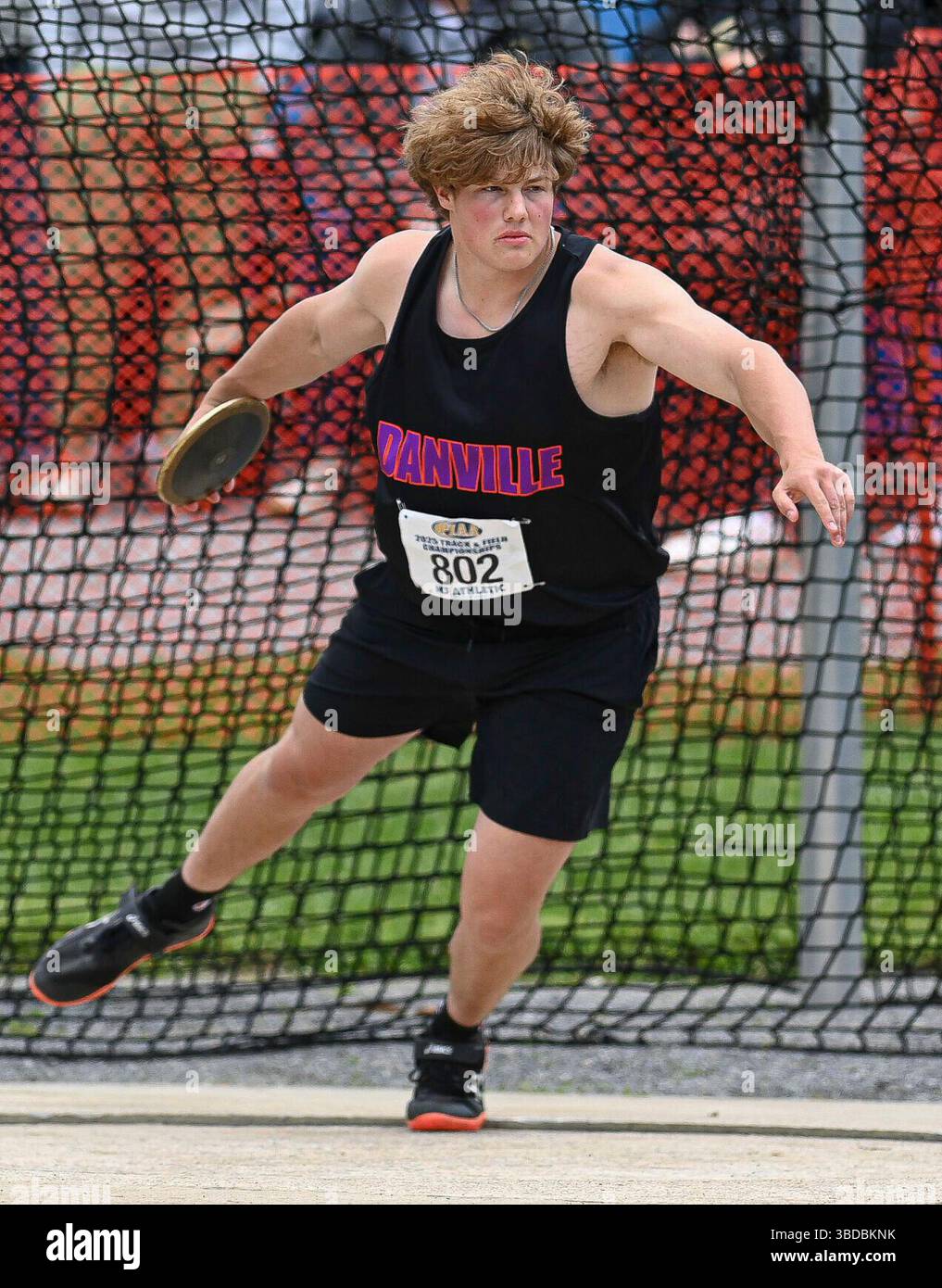 Danville's Troy Raup competes in the class 2A discus during the PIAA ...