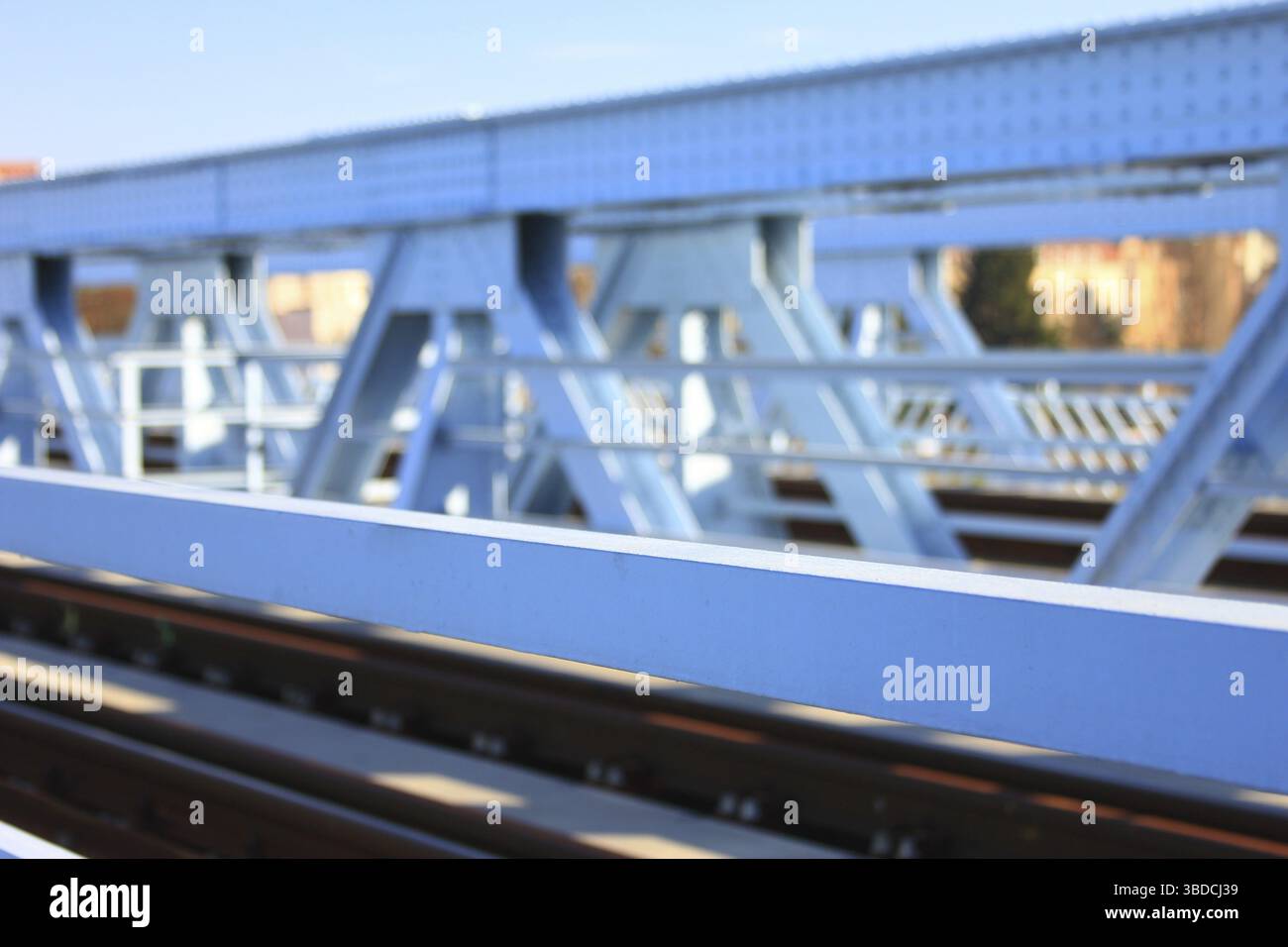 Riveted steel structure of a bridge as a blurred background Riveted ...