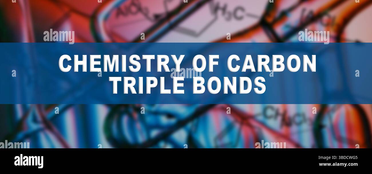 Chemistry of carbon triple bonds. Researching alkynes and their applications in polymer synthesis, materials science and catalysis. Stock Photo